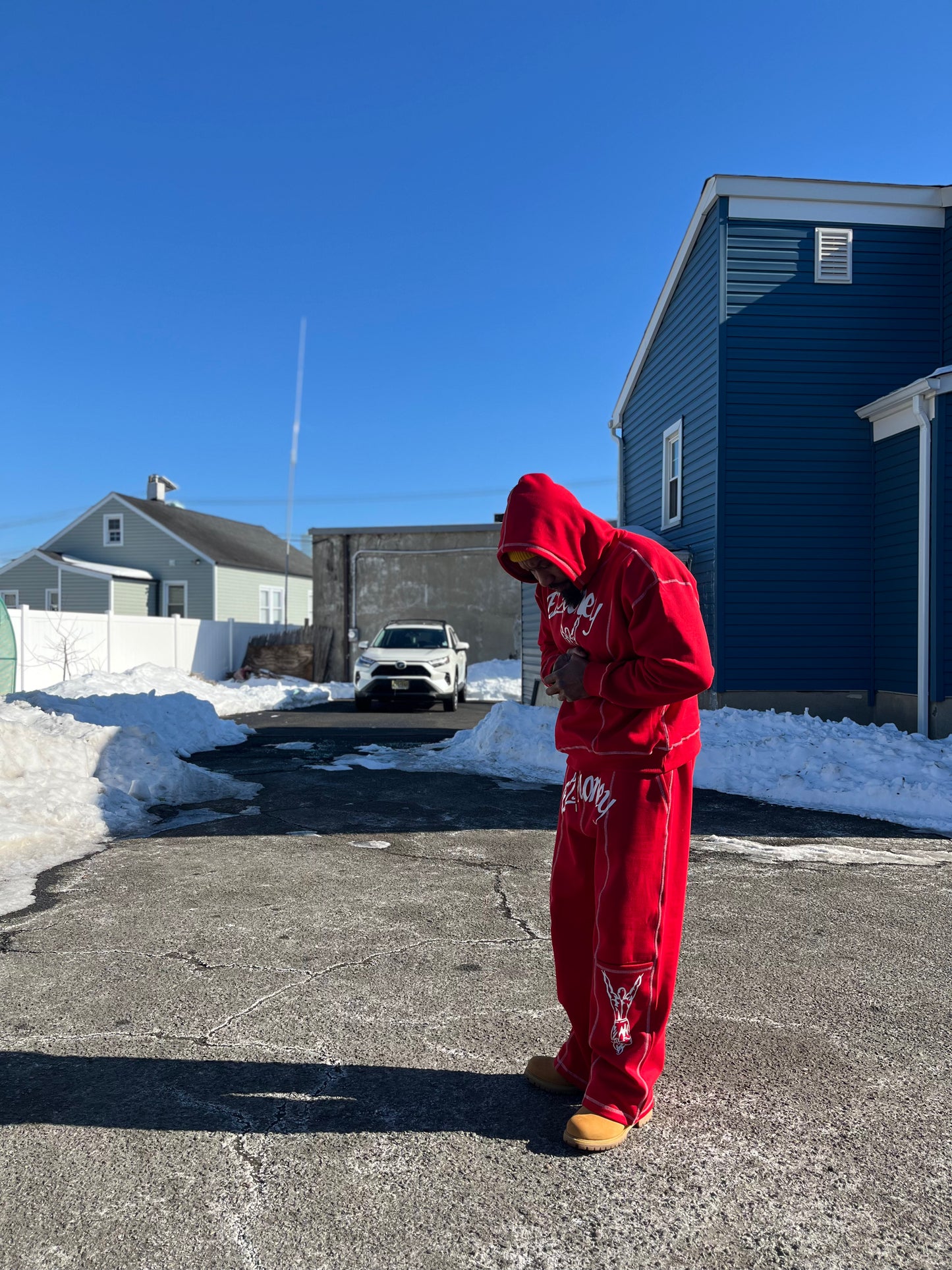 EZMONEY stacked stitched sweatsuit