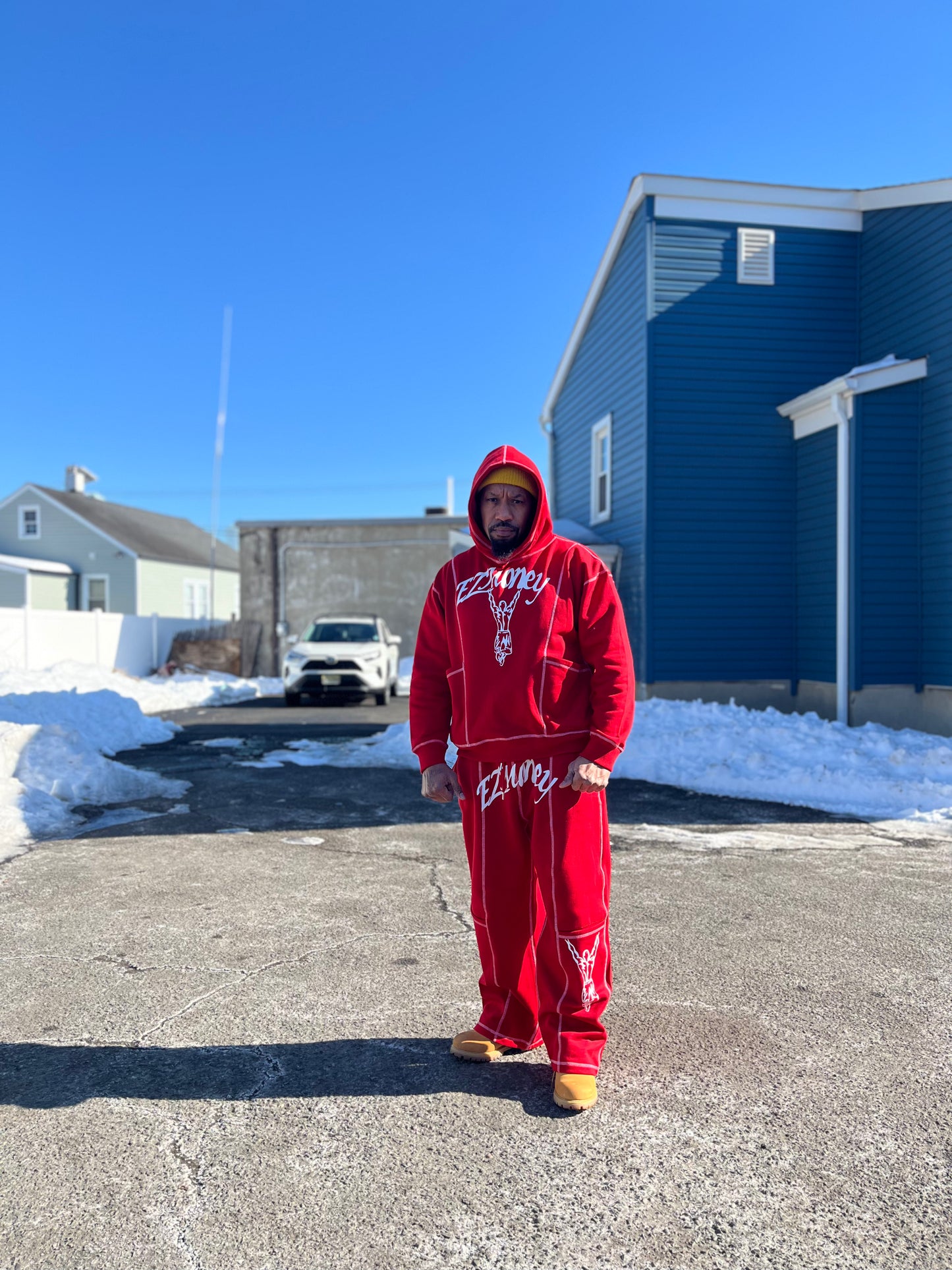EZMONEY stacked stitched sweatsuit