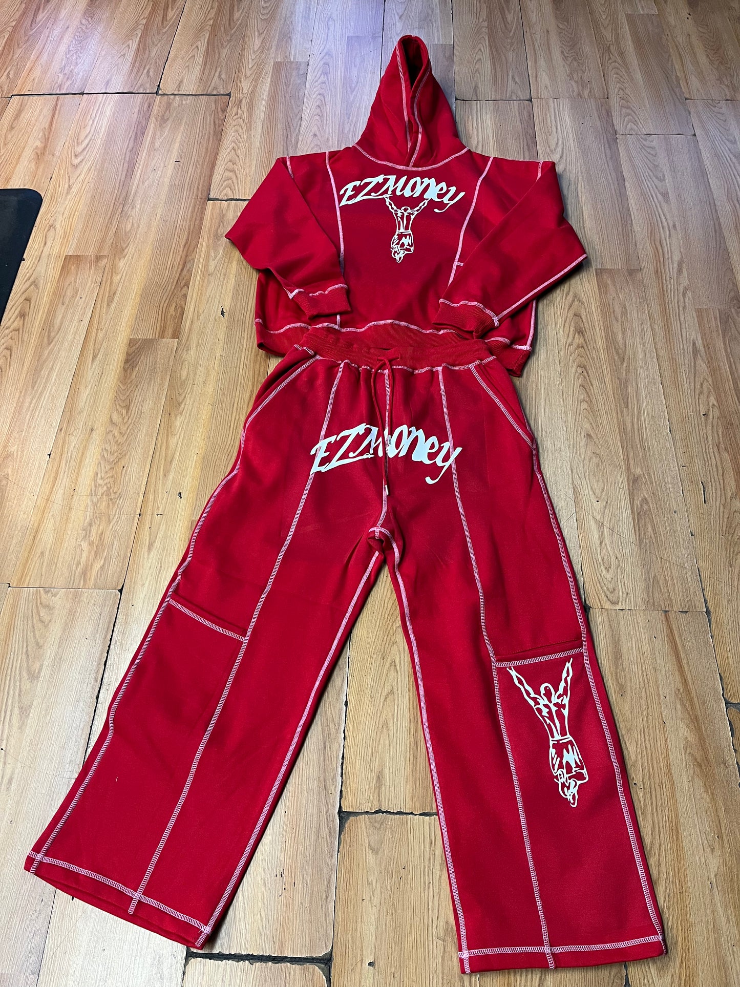 EZMONEY stacked stitched sweatsuit